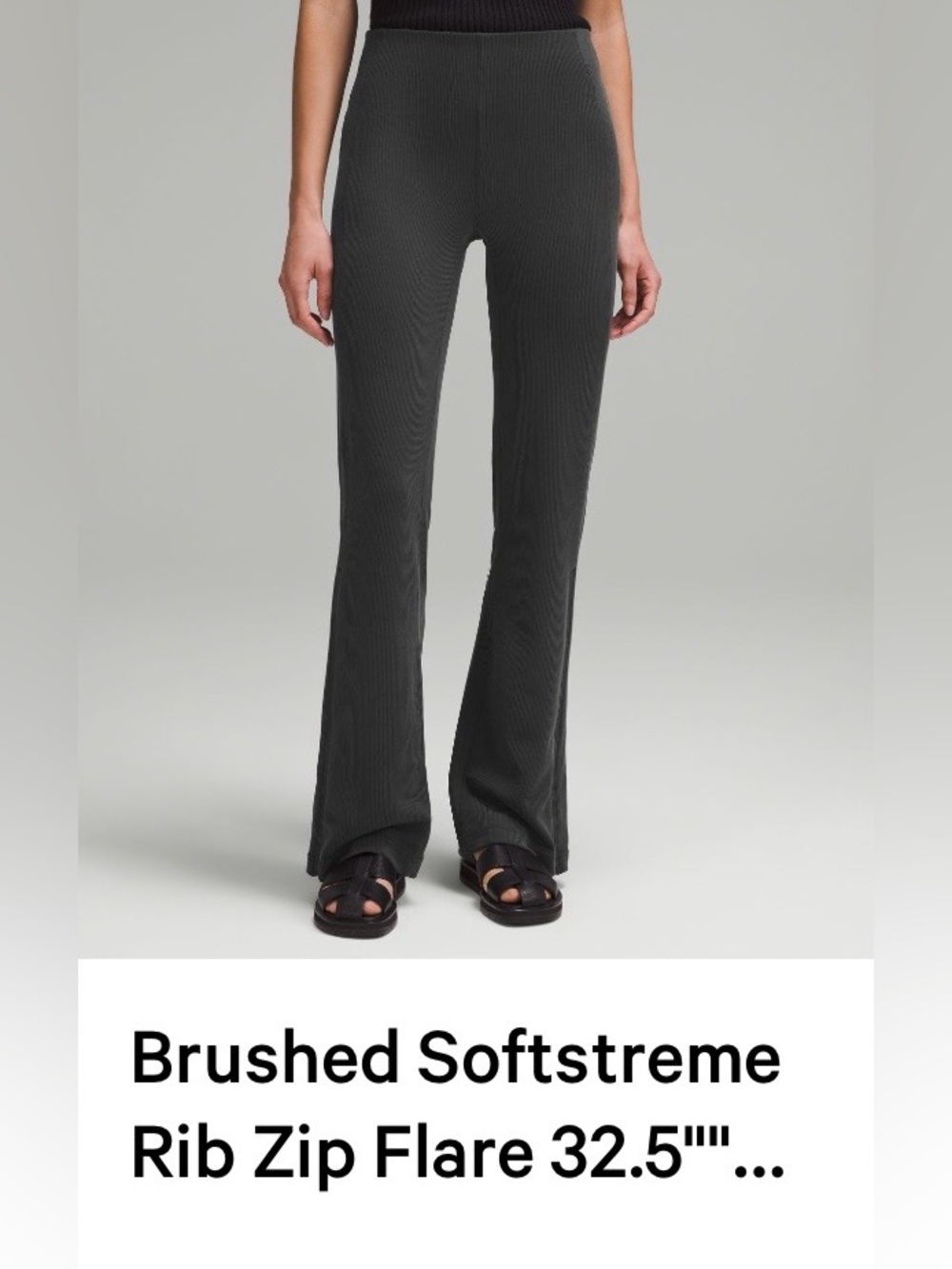 lululemon athletica Brushed Softstreme Rib Zip Flare Pants - Black